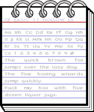 FZ BASIC 11 HOLLOW EX Normal animated font preview