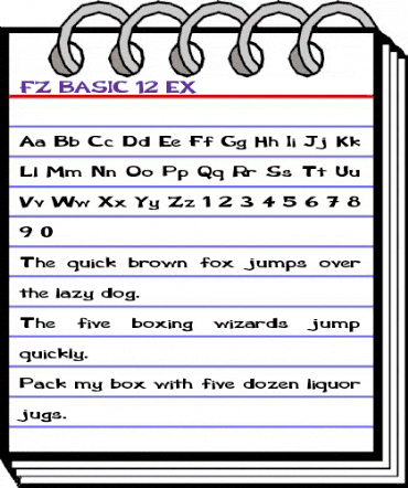 FZ BASIC 12  EX Normal animated font preview