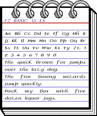 FZ BASIC 15 EX Normal animated font preview