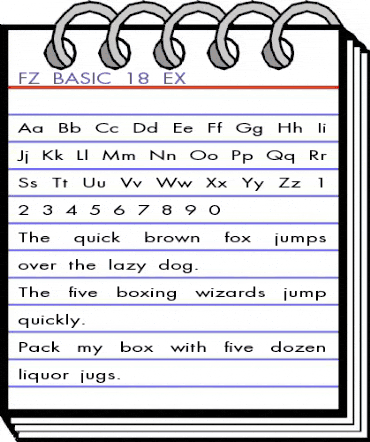 FZ BASIC 18 EX Normal animated font preview