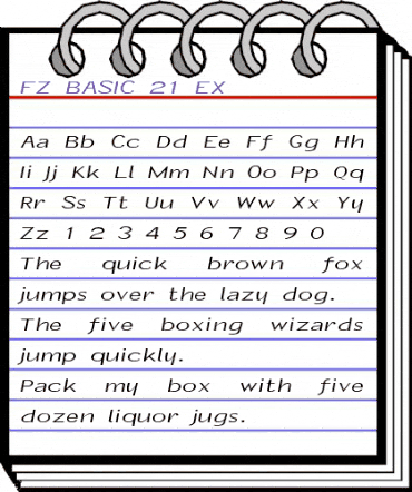 FZ BASIC 21 EX Normal animated font preview