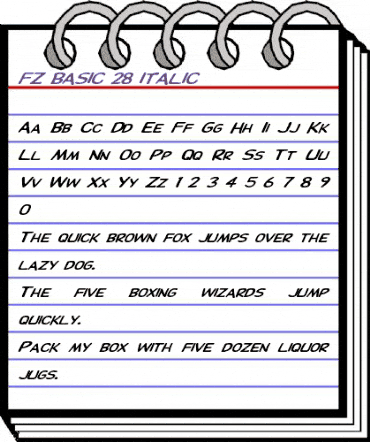 FZ BASIC 28 ITALIC Normal animated font preview