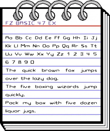 FZ BASIC 47 EX Normal animated font preview