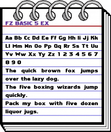 FZ BASIC 5 EX Normal animated font preview
