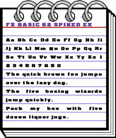 FZ BASIC 52 SPIKED EX Normal animated font preview