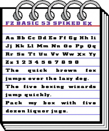 FZ BASIC 53 SPIKED EX Normal animated font preview
