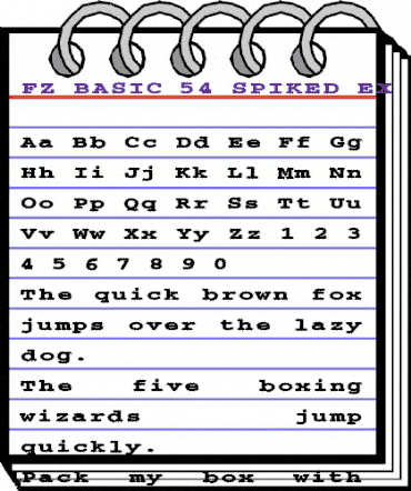 FZ BASIC 54 SPIKED EX Normal animated font preview