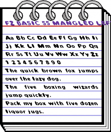 FZ BASIC 55 MANGLED LEFTY Normal animated font preview