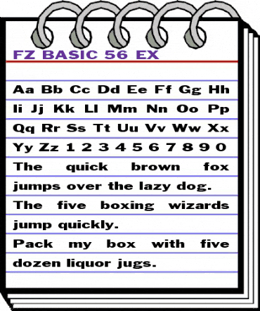 FZ BASIC 56 EX Normal animated font preview