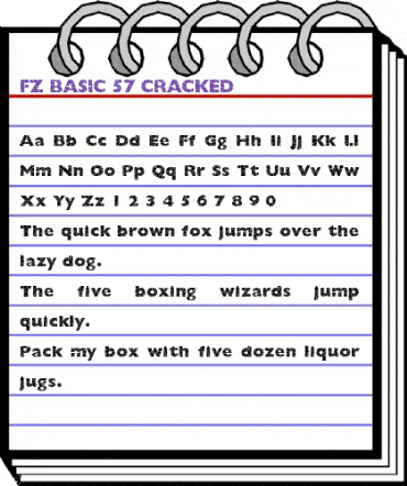 FZ BASIC 57 CRACKED Normal animated font preview