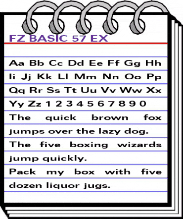 FZ BASIC 57 EX Normal animated font preview
