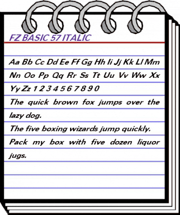 FZ BASIC 57 ITALIC Normal animated font preview