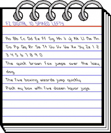 FZ DIGITAL 10 SPIKED LEFTY Normal animated font preview