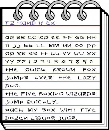 FZ HAND 11 EX Normal animated font preview