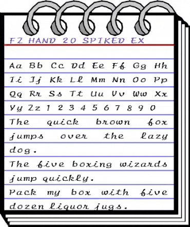 FZ HAND 20 SPIKED EX Normal animated font preview