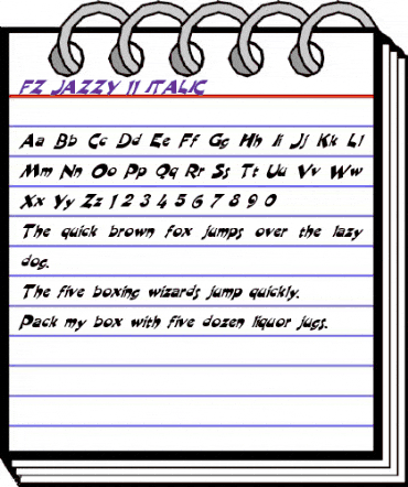 FZ JAZZY 11 ITALIC Normal animated font preview