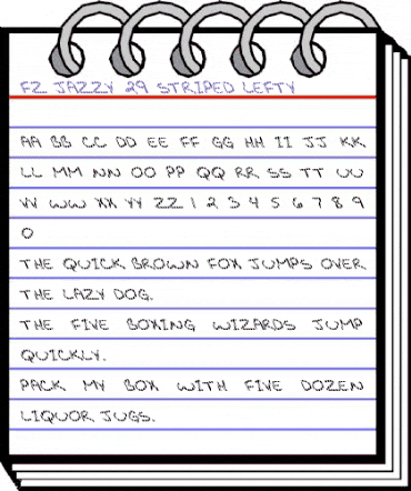 FZ JAZZY 29 STRIPED LEFTY Normal animated font preview