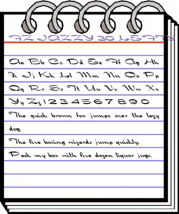 FZ JAZZY 30 LEFTY Normal animated font preview