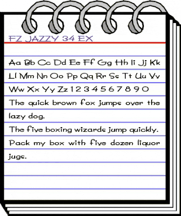FZ JAZZY 34 EX Normal animated font preview