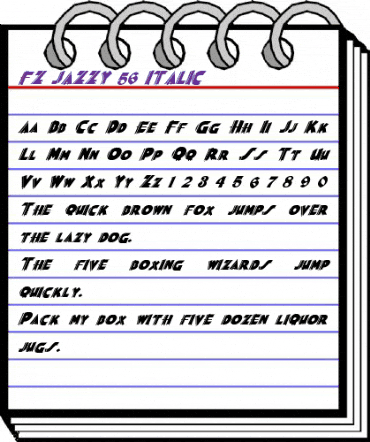 FZ JAZZY 56 ITALIC Normal animated font preview