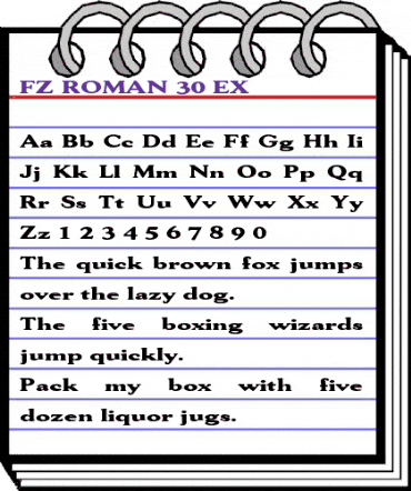 FZ ROMAN 30 EX Normal animated font preview