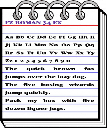 FZ ROMAN 34 EX Normal animated font preview