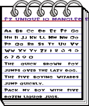 FZ UNIQUE 10 MANGLED EX Normal animated font preview
