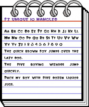 FZ UNIQUE 10 MANGLED Normal animated font preview