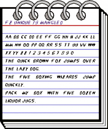 FZ UNIQUE 19 MANGLED Normal animated font preview