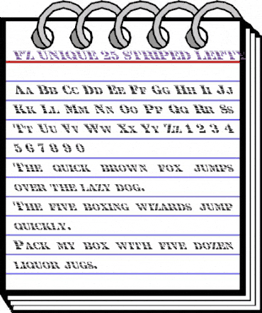 FZ UNIQUE 25 STRIPED LEFTY Normal animated font preview