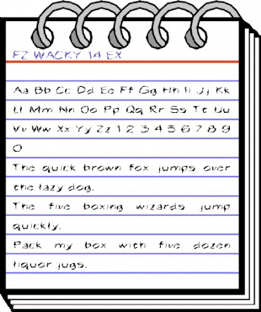 FZ WACKY 14 EX Normal animated font preview