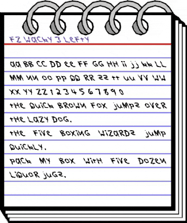 FZ WACKY 3 LEFTY Normal animated font preview