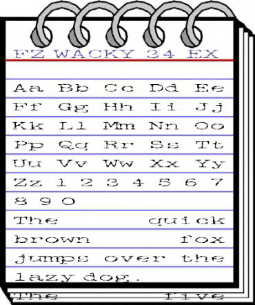 FZ WACKY 34 EX Normal animated font preview