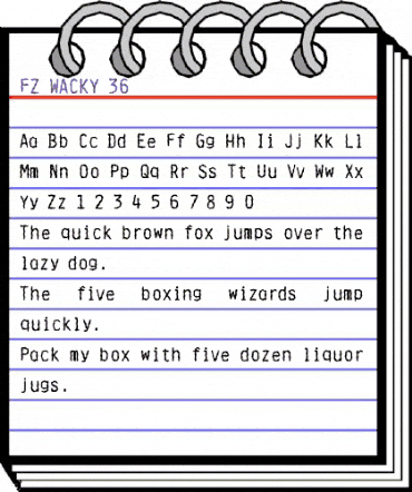 FZ WACKY 36 Normal animated font preview