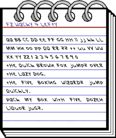 FZ WACKY 4 LEFTY Normal animated font preview
