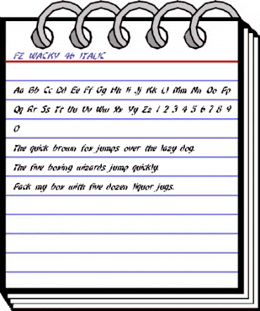 FZ WACKY 46 ITALIC Normal animated font preview