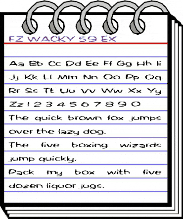 FZ WACKY 59 EX Normal animated font preview