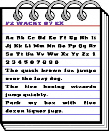 FZ WACKY 67 EX Normal animated font preview
