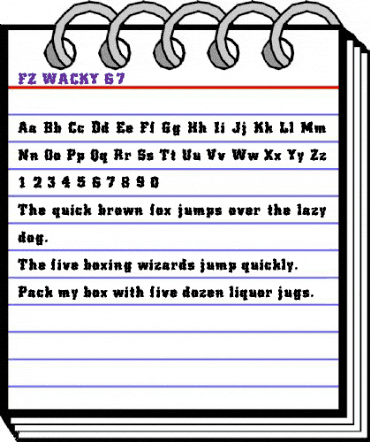 FZ WACKY 67 Normal animated font preview