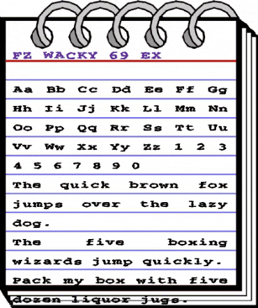FZ WACKY 69 EX Normal animated font preview