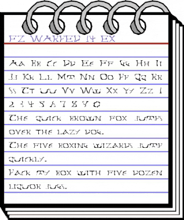 FZ WARPED 14 EX Normal animated font preview