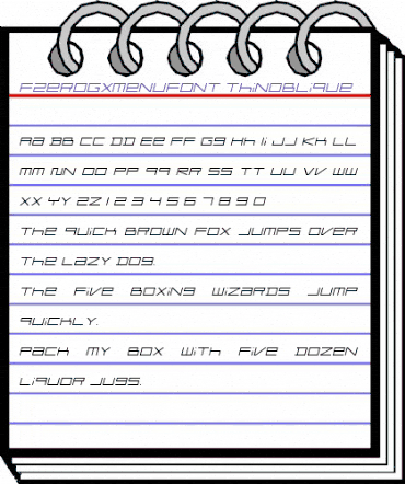 F-Zero GX Menu Font Thin Italic animated font preview