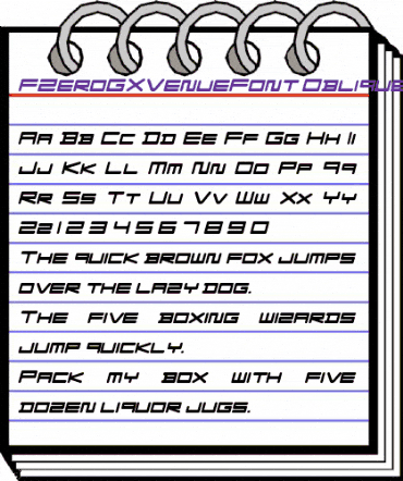 F-Zero GX Venue Font Italic animated font preview