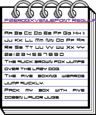 F-Zero GX Venue Font Regular animated font preview