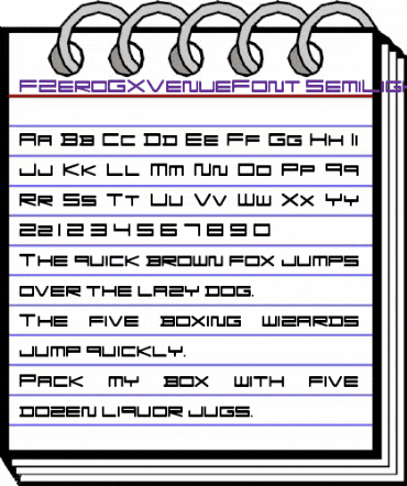 F-Zero GX Venue Font SemLt Regular animated font preview