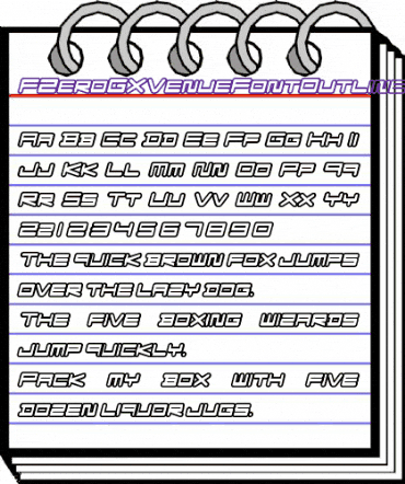 F-Zero GX Venue Font Outlines Italic animated font preview