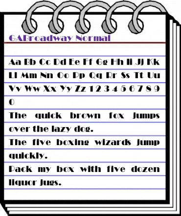 GABroadway-Normal Regular animated font preview