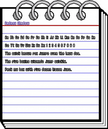 Gadrey Shadow Regular animated font preview