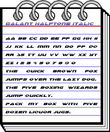 Galant Halftone Italic Italic animated font preview