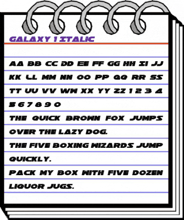 Galaxy 1 Italic Italic animated font preview Galaxy 1 Italic Italic animated font preview